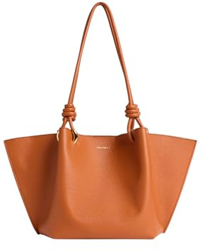 Coccinelle Leder Schultertasche Utensilientasche Finn Handbag Grained Leather Crab hellbraun