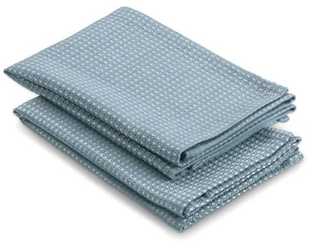 kela - CAJA Geschirrtuch, 2 Stück, 55% Baumwolle/45% Bambus, hellblau, 32 x 32 cm