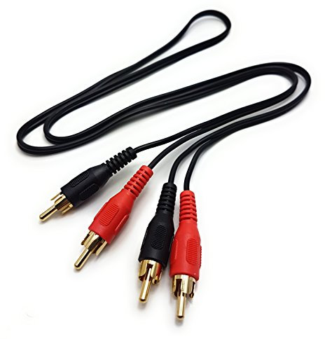 MainCore 50cm long 2x RCA Male to 2x RCA Male Stereo Audio Cable for Turntables, Mixers, Home Audio, Surround Sound, CD/DVD Player's, Subwoofer's etc