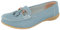 Jo & Joe Ladies Leather Loafer Shoes Plimsole Pumps Womens Flat Shoes Baby Blue Size UK 4 EU 37