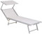 Enrico Coveri Mare Lettino Pieghevole Professionale in Alluminio, con Tetto Parasole e Rivestimento in Textilene, Perfetto per Spiaggia, Piscina e Giardino (Bianco)