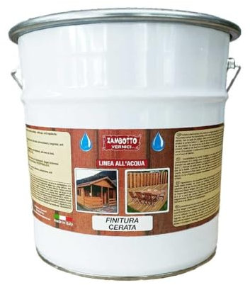 ZAMBOTTO VERNICI Finitura Cerata all'Acqua Trasparente per Legno da Interni ed Esterni da 2,5 Litri (Satinata 30 gloss)