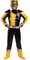 Gold Ranger Outfit for Kids, Beast Morphers Power Ranger Costume, Muscle Padded Character Jumpsuit, Child Size Medium (7-8)