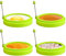 HengLiSam 4 Stück Eierringe zum Braten, 10,2 cm, Antihaft-Silikon-Spiegeleierring-Formen, Runder Eierring zum Kochen Perfekter Eier-Pfannkuchen, Hitzebeständiger Handgriff-Form (Grün)