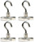 [4 Stück] Magnethaken - Neodym Magnet Haken - 42mm - 70 KG extra Stark -Topfmagnet mit Gewinde M6- Magnethalter mit Haken zum aufhängen - Runde Flachgreifer