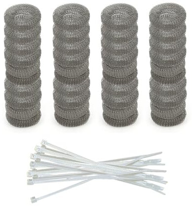 DR Quality Parts Washing Machine Lint Trap – Stainless Steel Hose Filter, Mesh Drain Catcher, Washer Sock Lint Remover, Rust-Free Snare Laundry Filter with Nylon Cable Ties, 29cmx6.5cm – 40-Pack