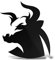 ERREINGE STICKER PRESPAZIATO NERO 12cm - TORO - Adesivo Decal Decalcomania Vinile Murale Laptop Auto Moto Casco Camper