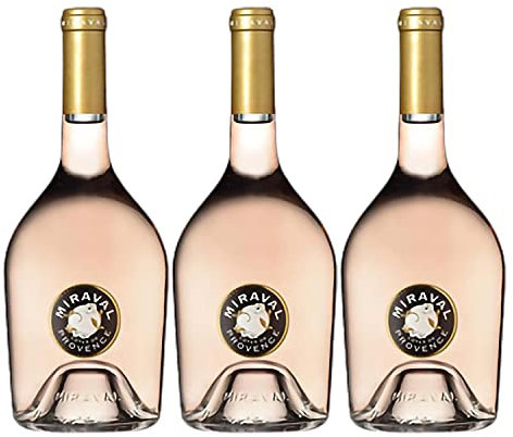 Côtes de Provence Rosé 2020 - Miraval - Vin AOC Rosé de Provence - Lot de 3x75cl - Cépages Cinsault, Rolle