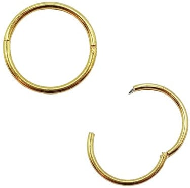 24K Gold Plated On 925 Sterling Silver Hoop Earrings - Small Thin Handcrafted - 8mm - 10mm - 12mm - 14mm
