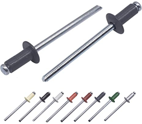 Marcopol (100 Stück) Lackierte Blindnieten 4,0 x 8 mm, Kuppelkopf, DIN 7337, Aluminiumniete und Stahldorn, Popnieten (100, Graphitgrau RAL 7024)