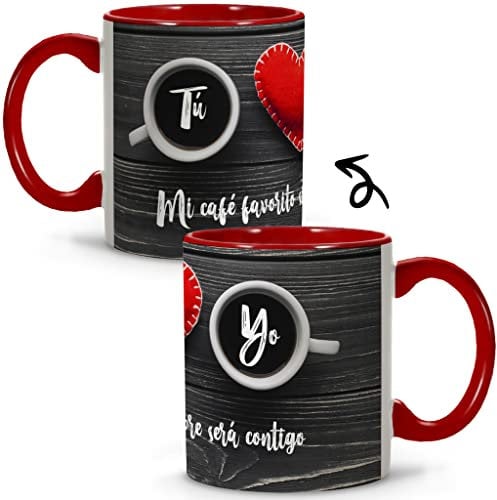 Taza de San Valentín para Parejas. Regalos Para Tu Novio. Detalles Especiales Para Enamorar. Tazas Amor. Regalo Original Para Parejas. Regalos Románticos y Creativos. Taza Corazón. Regalo Mujer.