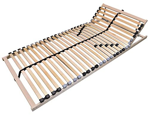 Coemo 7 Zonen Lattenrost 90x200 cm Kopfteil verstellbar Mittelgurt Härtegradeinstellung