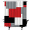 Ulticool Rideau de Douche - Rectangle Carré - 180 x 200 cm - Lavable - Anti Moisissure - avec 12 Anneaux - Rouge Gris Noir Blanc