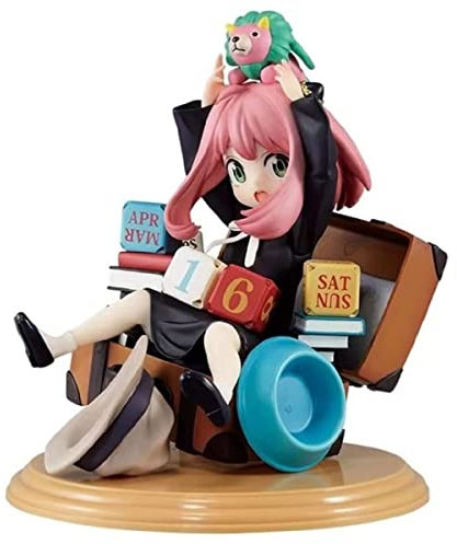 REOZIGN Spy x Family Anya Forger Anime Action Figur, 16 cm, Anya, Figur, PVC, Statue, Sammlungen, Dekoration, Kinder, Geschenk (schwarz)