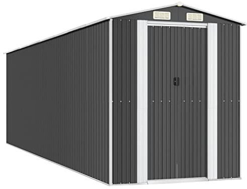 vidaXL Garden Shed Anthracite 192x689x223 cm Galvanised Steel