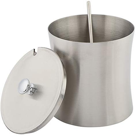 Zuckerdose Edelstahl Gewürztopf mit Deckel Und Löffel, Gewürzglas Salzbehälter Gewürzdose, Behälter für Zucker, Gewürztopf Und Salz Pfeffer, Küchenorganisator Küchenhelfer