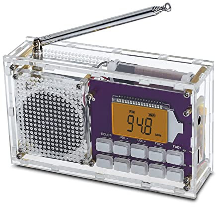 DONGKER Kit Radio a Monter sans Fil avec Horloge et Fonction Mémoire, Contient la Bande FM MW SW, Kit electronique a Monter pour Débutants et Apprendre Rechargeable par USB