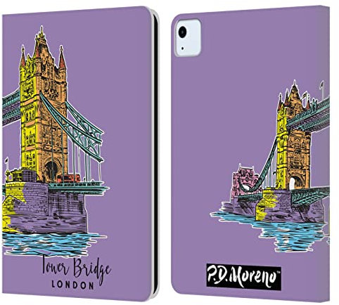 Head Case Designs sous Licence Officielle P.D. Moreno Tower Bridge London Croquis De La Ville Étui Portefeuille en Cuir Compatible avec Apple iPad Air 11 2020/2022/2024/2025