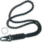 KUDAAL Paracord Lanyard Keychain - Heavy Duty Key Strap with Whistle & Badge ID Wallet Holder, Black Green, 19.68 Inch