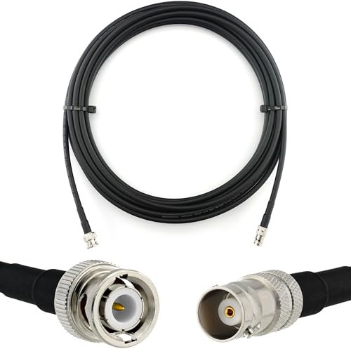 RANGEFUL 15m BNC Stecker auf BNC Buchse Koaxialkabel — Verlängerungskabel HF-240 (LMR 240 Äquivalent) 15 Meter Jumper Kabel (50 Ohm) — Antennenkabel für HAM Radio CB Funk WIFI Antenne