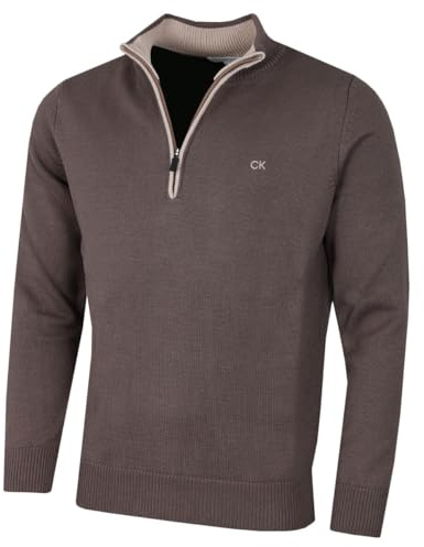 Calvin Klein Mens 1/2 Zip CK Golf Sweater - Taupe - XXXXXL