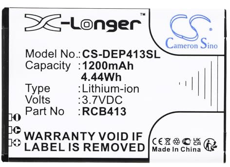 1200mAh / 4.44Wh Ersatzakku kompatibel mit Doro Primo 406, Primo 413, Primo 414, RCB01P01, RCB413