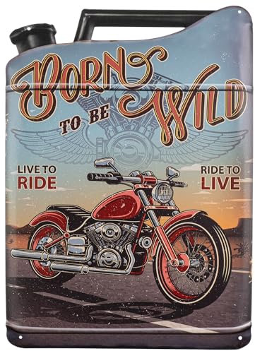 Moritz Plaque en tôle de 35 x 49 cm - Pour moto - Bidon d'essence ou d'huile - Décoration en métal - Rétro vintage - Avec dictons drôles