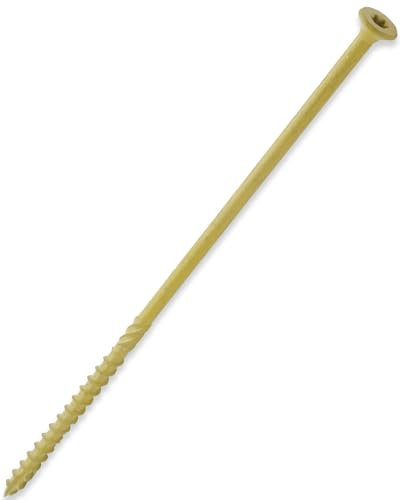 IMScrews Tornillos largos para cubierta de madera #14 x 8, acero al carbono, resistentes a la corrosión, tornillos para terrazas al aire libre, paquete de 75