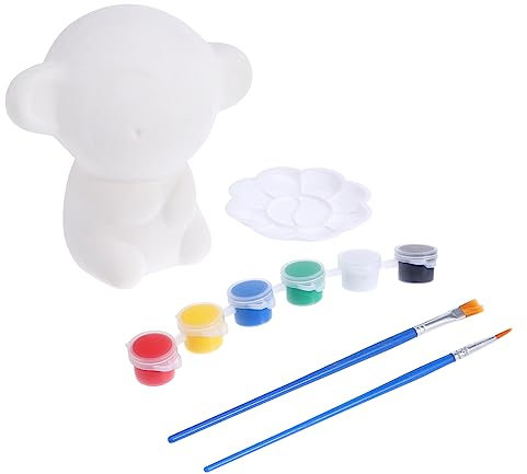 GARVALON Diy Graffiti Money Bank Ceramic Monkey Saving Pot Unfinished Piggy Bank for Boys and Girls Boy Diy Painting and Girls Piggy