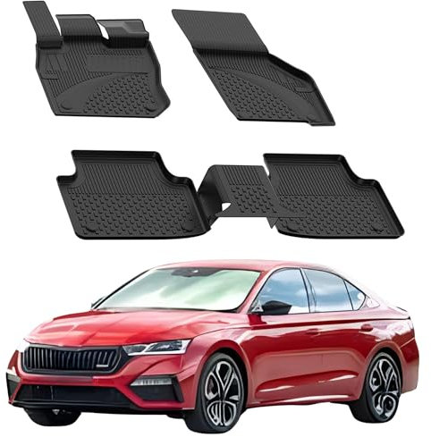 Sahler Fußmatten Automatten kompatibel mit Skoda Octavia 2020-2026 | 4.5D Premium TPE Gummi Antirutsch Gummimatten Wasserdicht Car Auto Matte Schwarz
