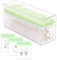 HOMEHIVE Acryl-Schmuckkästchen, transparenter Schmuck-Organizer mit 20 tragbaren Schmucktaschen, Anlaufschutz, Reise-Schmuckschatulle für Ohrringe/Ringe/Halsketten für Damen und Mädchen, Grün