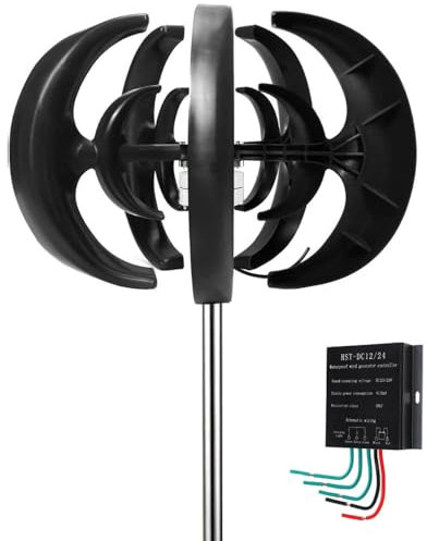 ZHLINGQ Generador De Turbina Eólica De 4000W Motor De Turbina Eólica De 5 Aspas con Controlador De Carga Kit De Generador De Turbina Eólica para Monitoreo De Jardín Marino Y Barco,Black-24V