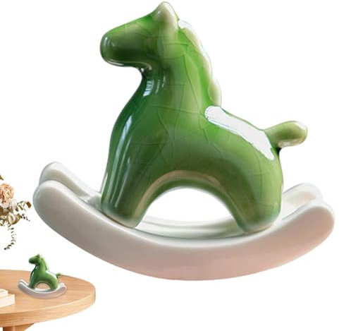 Nuytghr Schaukelpferd-Dekoration, Vintage-Figur, Gleichgewichtsprinzip, niedlicher Stil, Schaukelpferd-Erinnerungen, Tischdekoration mit Bewegung