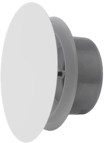 EUROPLAST Wall Metal Diffuser - 125mm White Supply Exhaust Air Valve - 5 inch Ceiling Adjustable Vent - Extractor Fan Vent Cover - Round Ventilation Grille for Bathroom Kitchen Garage
