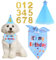3 Stücke Hunde Geburtstag Deko, Hunde Geburtstag Hut Bandana Mütze mit 8 Bling Nummern Hundegeburtstagskrawatte Krawatten Hund Halstuch Bandana Hunde Zubehör Set Hundegeburtstagsparty