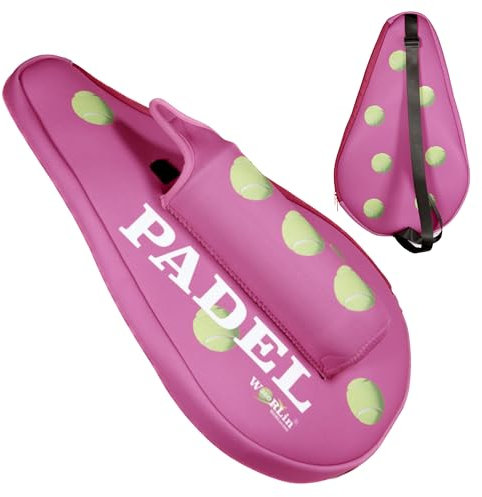 WORLin360- Funda para Pala de Padel, con Bolsillo para Pelotas, Funda para Raquetas de Padel, paletero de Padel. Funda térmica pádel. Diseño Especial.(Rosa)