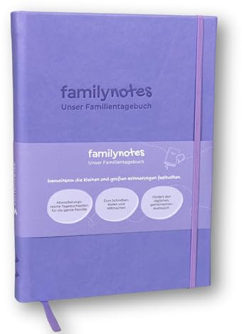 familynotes Tagebuch für Kinder & Eltern | Mehr Familienzeit im Alltag | Familientagebuch 5-13 Jahre | Fördert Austausch & Dankbarkeit | Tagebuch Jungs Mädchen Eltern | Mit FamilyChallenges (Lavendel)
