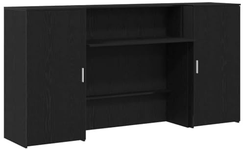vidaXL Bureau de réception chêne Noir 200x50x103,5cm Bois d'ingénierie