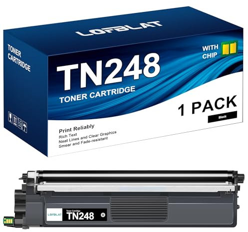 LOFBLAT TN248 TN248XL TN-248CMYK TN-248VAL Kompatibel für Brother TN248 TN248XL Schwarz für Brother MFC-L3760CDW Toner für MFC-L3740CDW MFC-L3740CDWE DCP-L3560CDW DCP-L3555CDW HL-L3520CDWE (Schwarz)