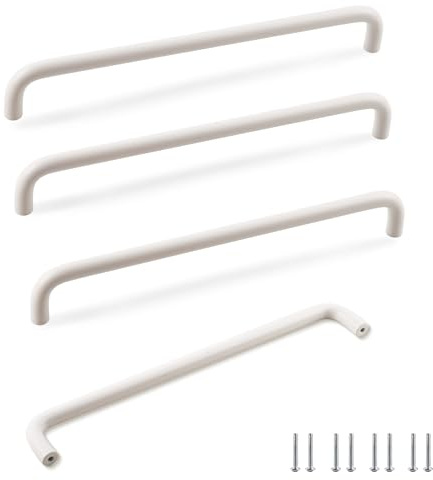 SPDYCESS 4 Stück Möbelgriffe Schubladengriffe Schrankgriffe Küchengriffe | Türgriffe Weiß, Griffe für Küchen Schränke Garderobe Duschtür, Lochabstand 224mm