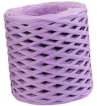 656ft Raffia Paper Ribbon Embellishments for Gift Wrapping Weaving Wedding, Light Violet, 200m