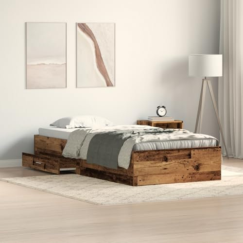 Gecheer Bettgestell Altholz 90x200 cm Holzwerkstoff