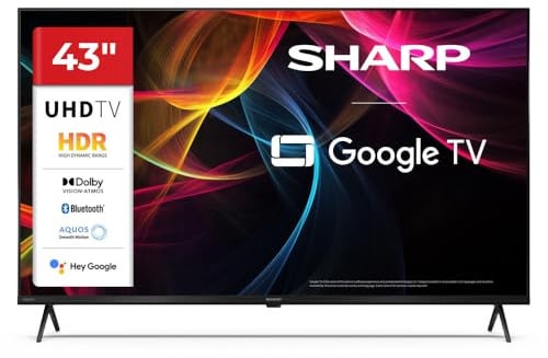 Sharp 43 pouces 4K UHD Google TV Dolby Vision Dolby Atmos 43HL4265E (HL Series)