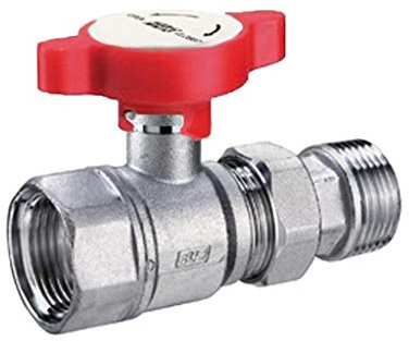 3052 34R 3/4F x 3/4 M FAR verchromter THERMOMETER-Handkugelhahn