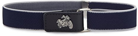 Ladeheid Jungen Gürtel Elastik-Gürtel 1-6 Jahre 34-65 cm P15S (Dunkelblau/Grey/Motorrad)