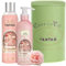 Französisches Geschenkset Für Frauen/Duft Rose, Pfirsich, Patchouli/ 1 Bio-Rosen-Duschgel 250ml + 1 Bodylotion Frauen 200ml/ schöne Metallbox/Un Air d'Antan/Badezusatz Frauen/Geschenkset Damen