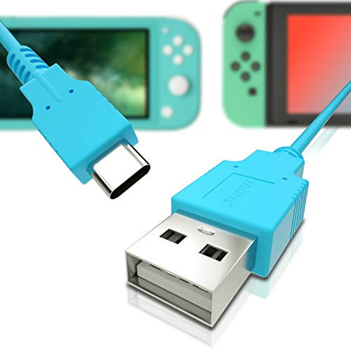 Blue USB-A to USB-C Charger Cable for Nintendo Switch – Fast Charging & Portable Switch USB Charger – 4.9ft Durable Cord for Travel, Gaming & Everyday Use