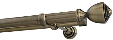 Sento 25/16mm Metall Gardinenstange Vorhangstange 2-läufig Messing Antik Classic 400 cm Avanti