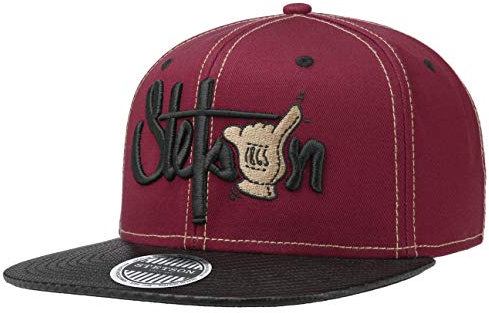 Stetson Gorra Shaka Cotton Hombre - Snapback Cap de béisbol Plana Snapback, con Visera, Forro, Forro Verano Primavera/Verano - Talla única Burdeos