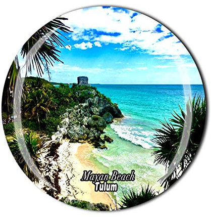 Maya Beach Tulum Mexiko 3D Kühlschrankmagnet Souvenir Kristallglas Magnet Reise Souvenir Sammlung Geschenk Home Küche Dekoration